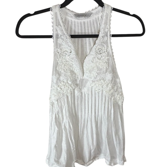 Anthropologie Ranna Gill Linen Lace Tank Top XXS White Boho Cottagecore - Picture 2 of 11